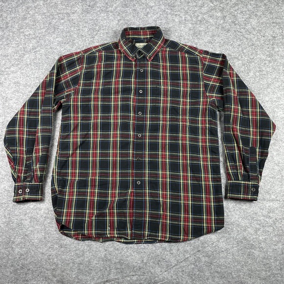 L.L. Bean Other - LL Bean Flannel Shirt Mens Medium Regular Red Green Scottish Plaid Button Down